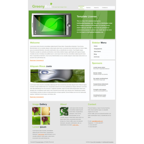 Приятный компьютерный шаблон сайта в зеленых тонах