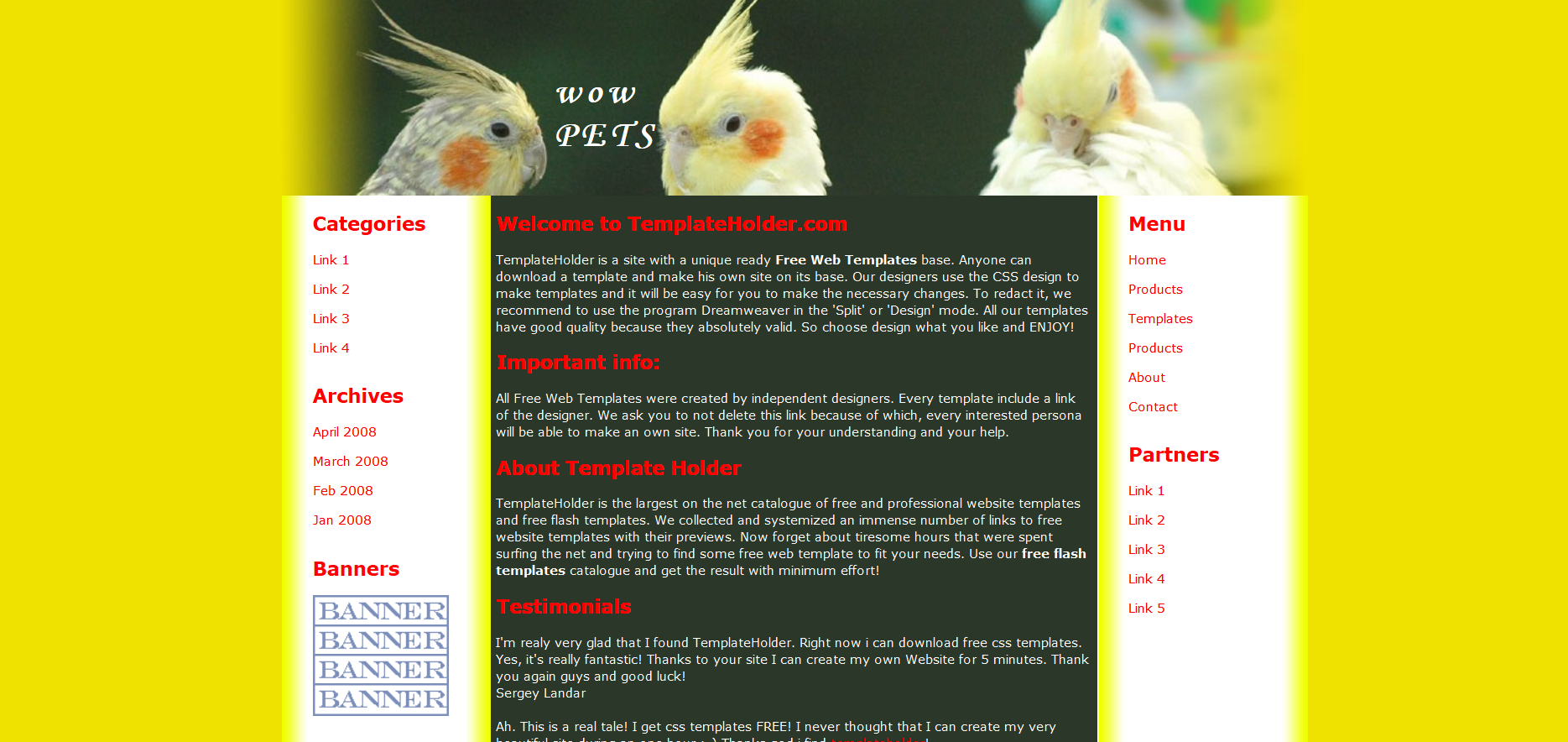 Шаблон сайта Животные №260